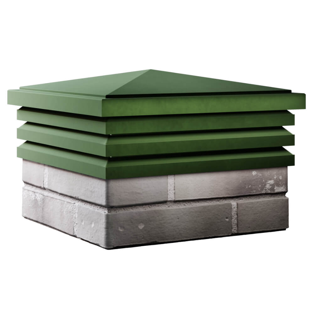 Колпак Zking Бона ХайТек Зеленый на столб 1.5х1.5 кирпича (385х385мм) в Новокузнецке фото