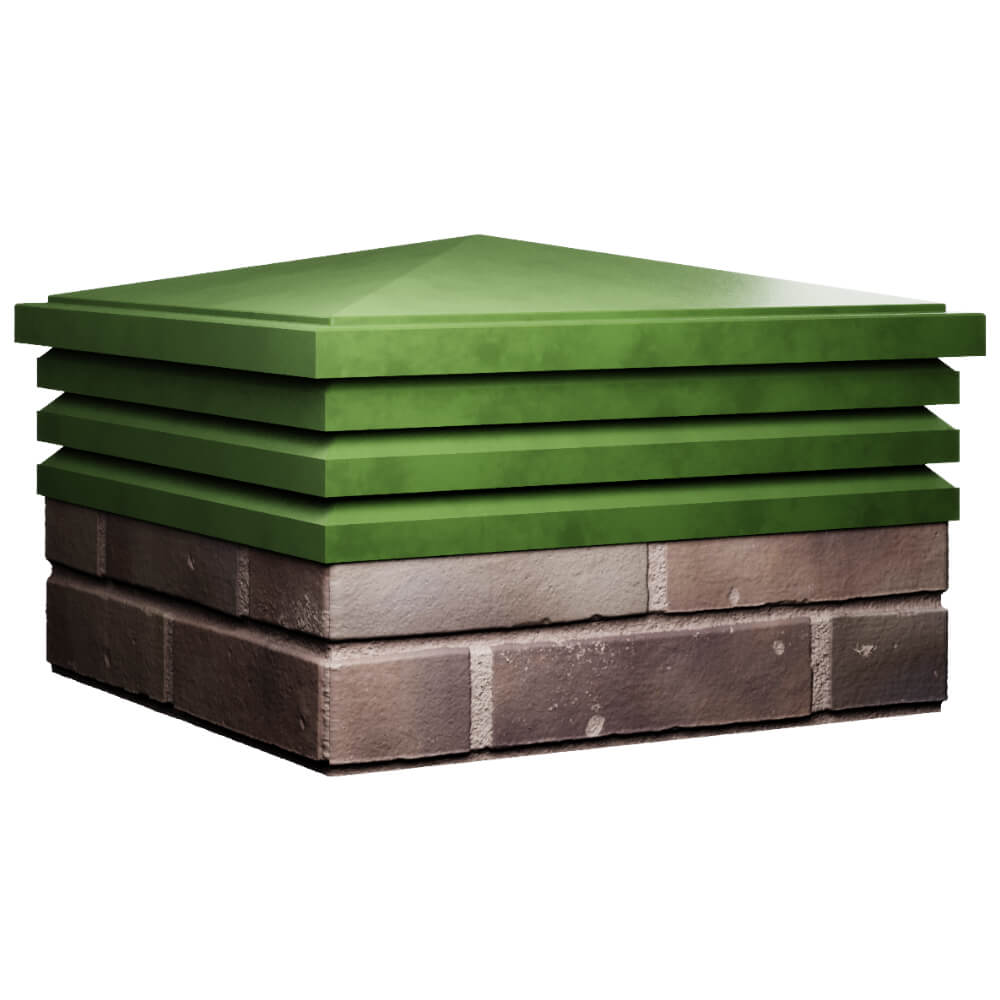 Колпак Zking Бона ХайТек Зеленый на столб 2х2 кирпича (513х513мм) в Новокузнецке фото