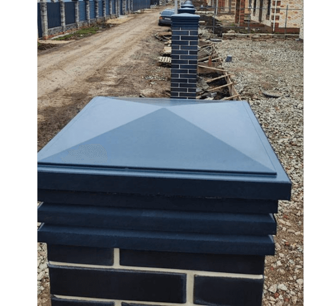 Колпак Zking Бона ХайТек Серый на столб 1.5х1.5 кирпича (385х385мм) в Новокузнецке фото