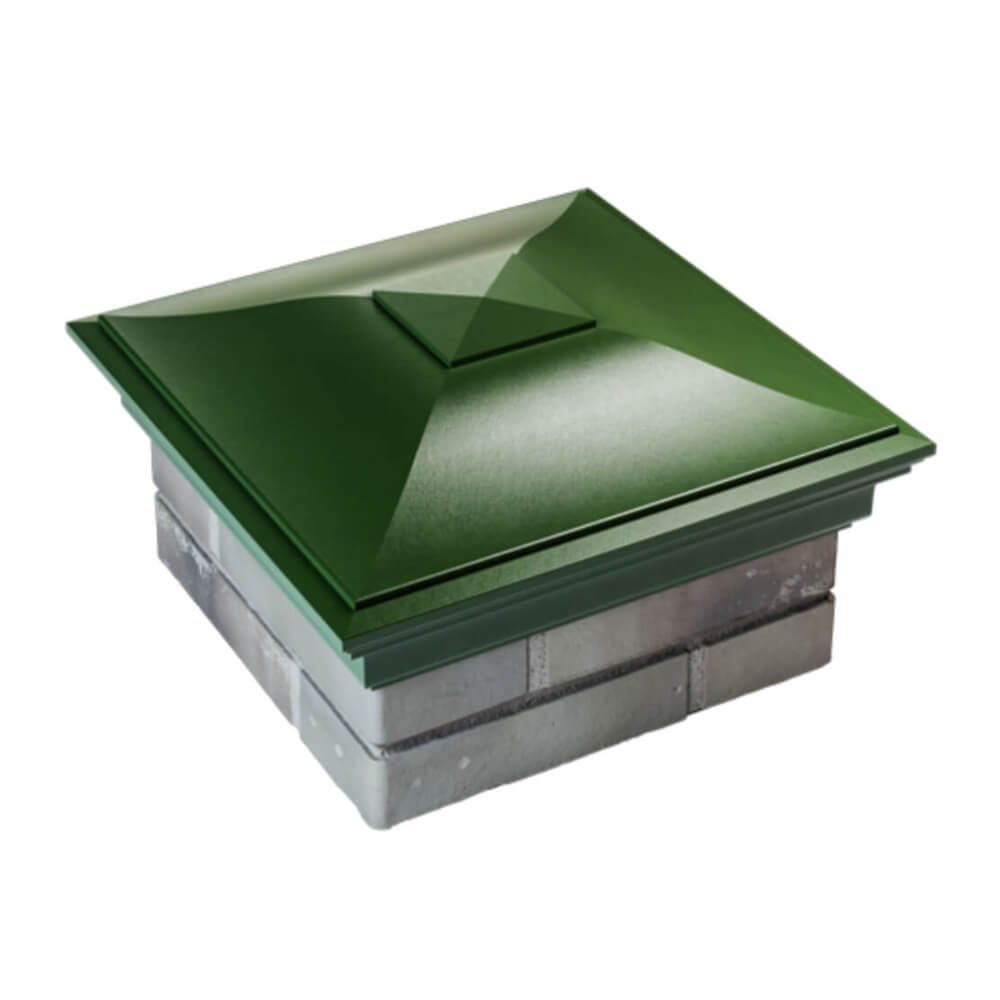 Колпак Zking Монблан Зеленый на столб 1.5х1.5 еврокирпича 0.7НФ (355х355мм) в Новокузнецке фото