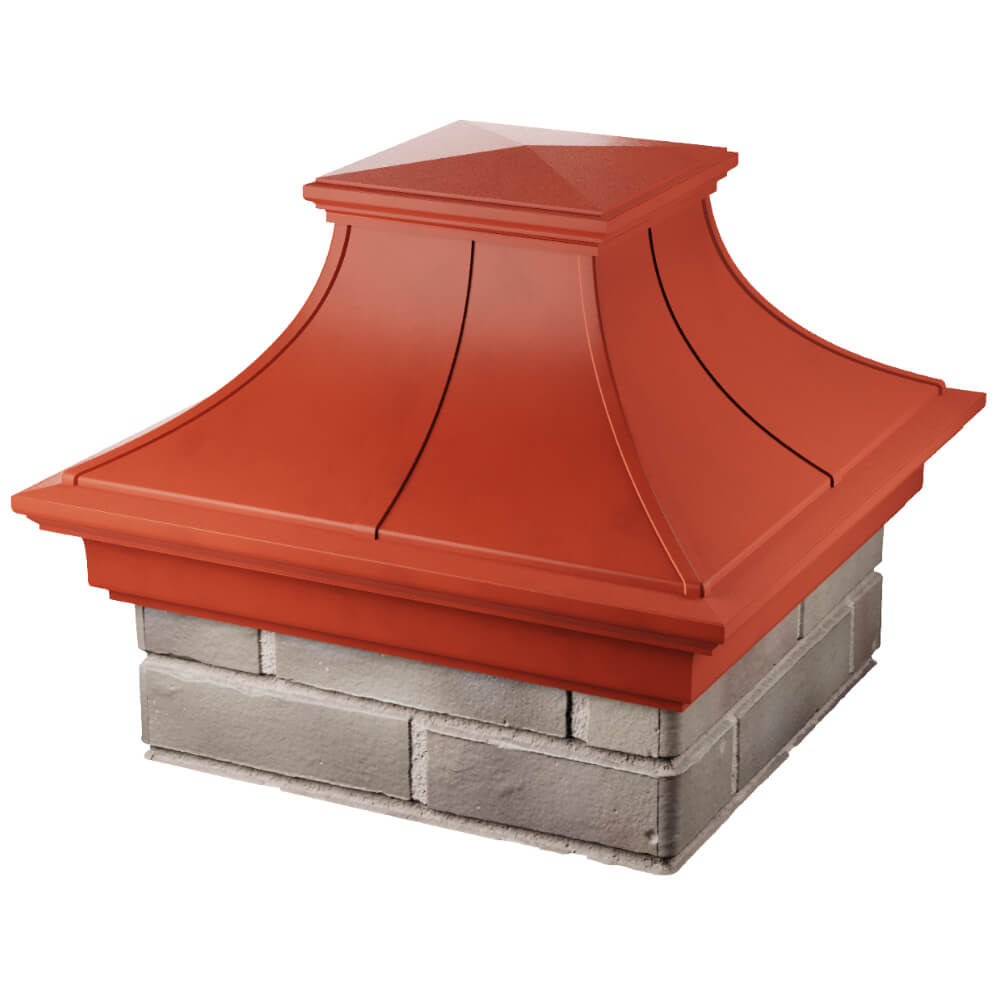 Колпак Zking Монблан Премиум Красный на столб 1.5х1.5 кирпича (385х385мм) в Новокузнецке фото