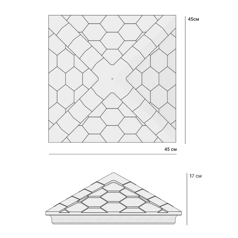 Колпак Zking Эверест Серый на столб 1.5х1.5 кирпича (390х390мм) в Новокузнецке фото