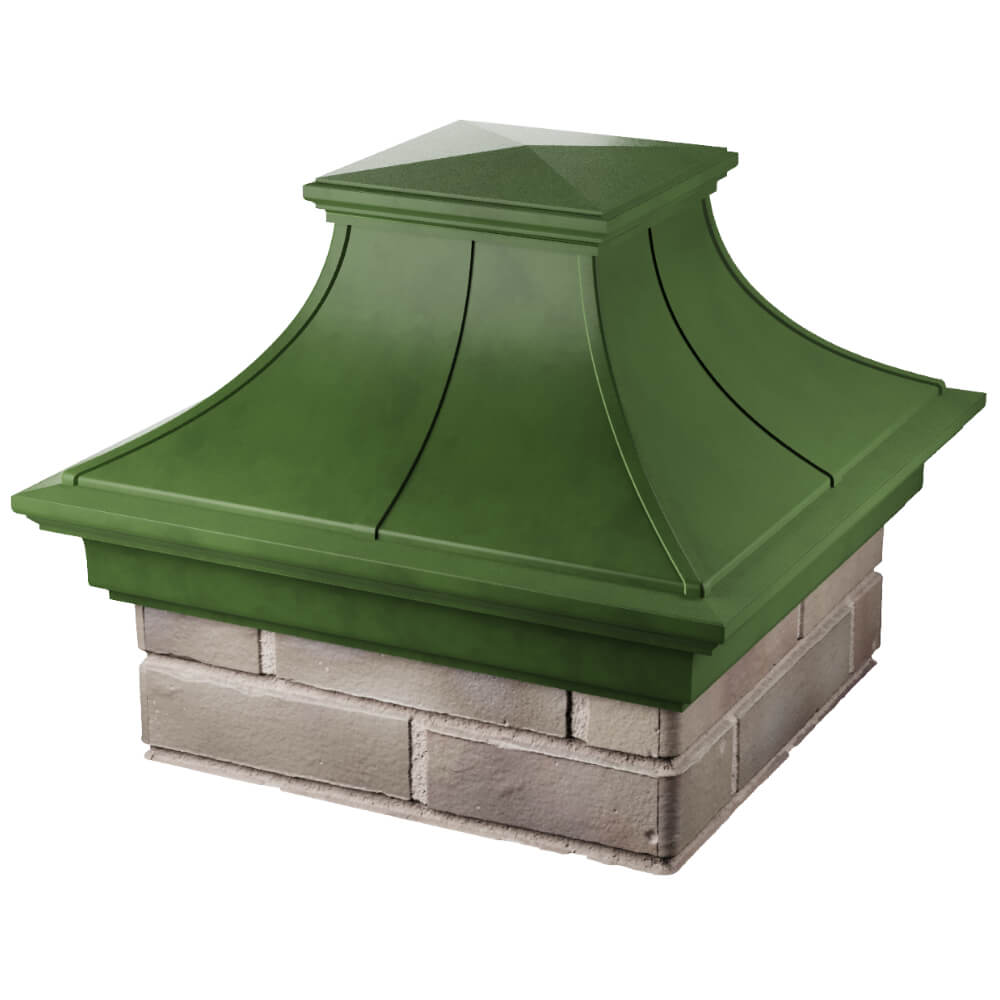 Колпак Zking Монблан Премиум Зеленый на столб 1.5х1.5 кирпича (385х385мм) в Новокузнецке фото
