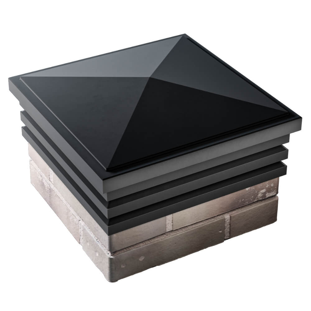 Колпак Zking Бона ХайТек Черный на столб 1.5х1.5 кирпича (385х385мм) в Новокузнецке фото