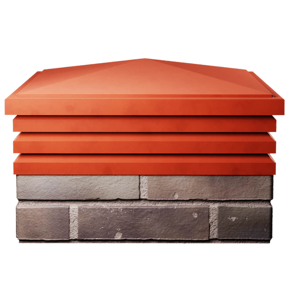 Колпак Zking Бона ХайТек Красный на столб 2х2 кирпича (513х513мм) Новокузнецк фото