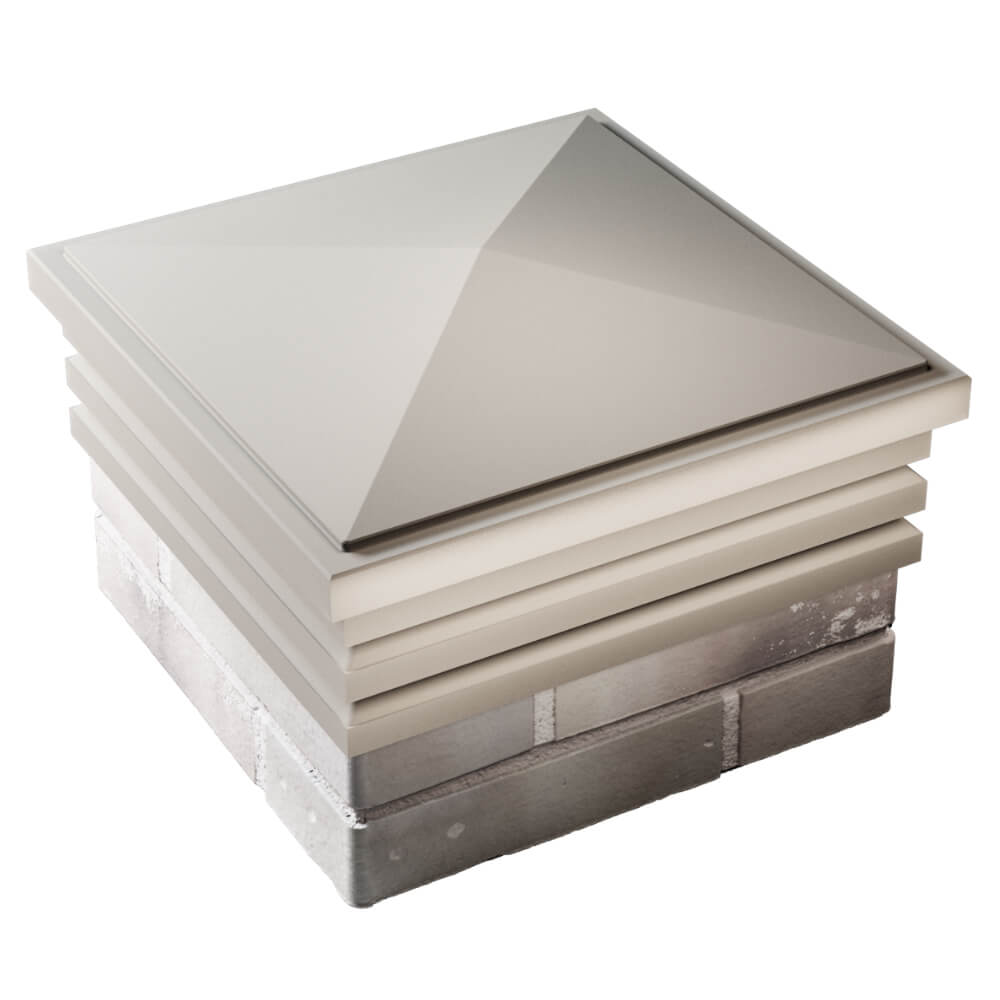 Колпак Zking Бона ХайТек Бежевый на столб 1.5х1.5 кирпича (385х385мм) в Новокузнецке фото