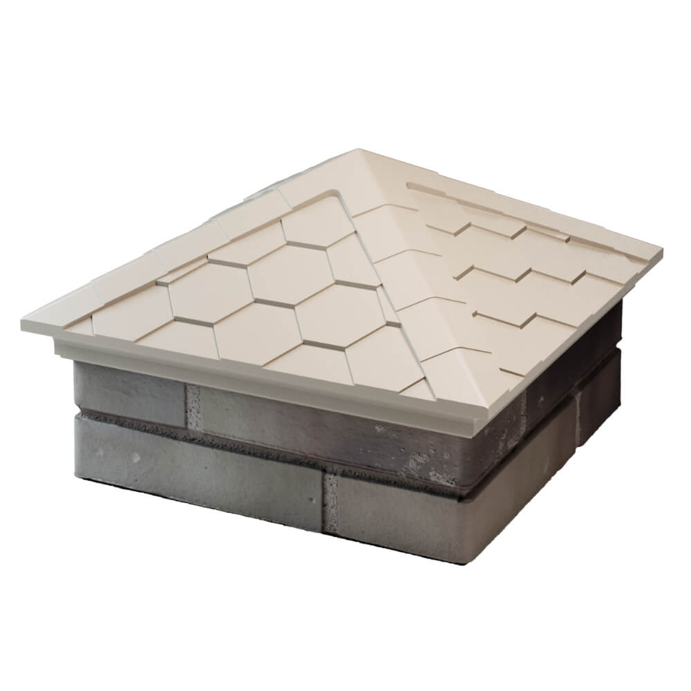 Колпак Zking Эверест Бежевый на столб 1.5х1.5 кирпича (390х390мм) в Новокузнецке фото