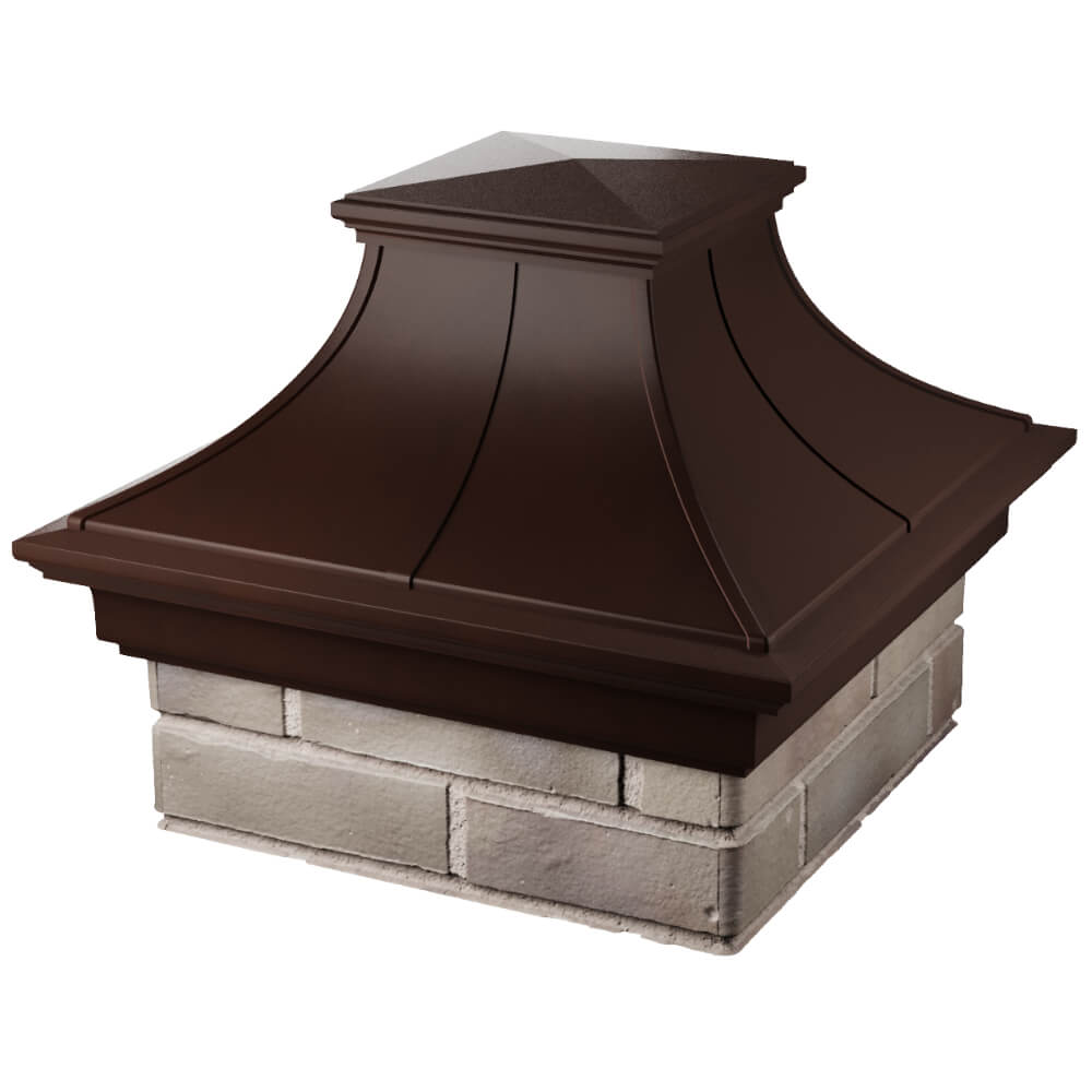 Колпак Zking Монблан Премиум Коричневый на столб 1.5х1.5 кирпича (385х385мм) в Новокузнецке фото