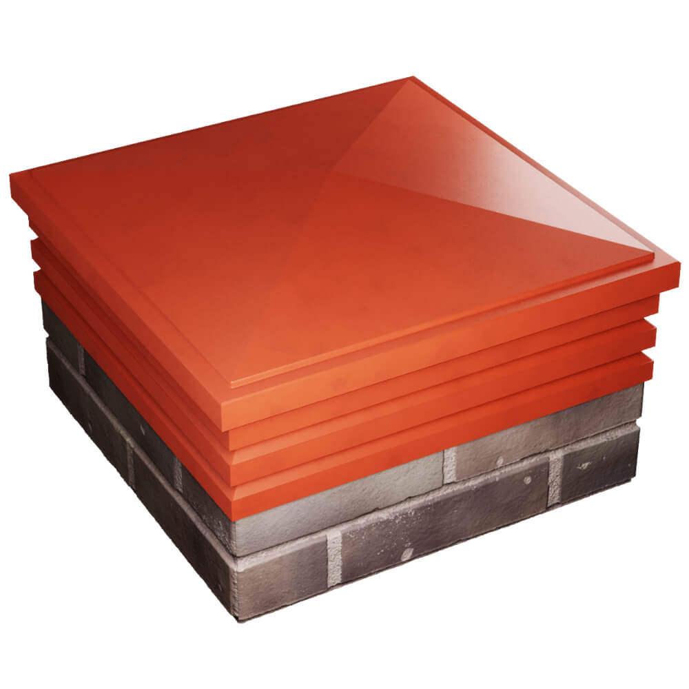 Колпак Zking Бона ХайТек Красный на столб 2х2 кирпича (513х513мм) в Новокузнецке фото