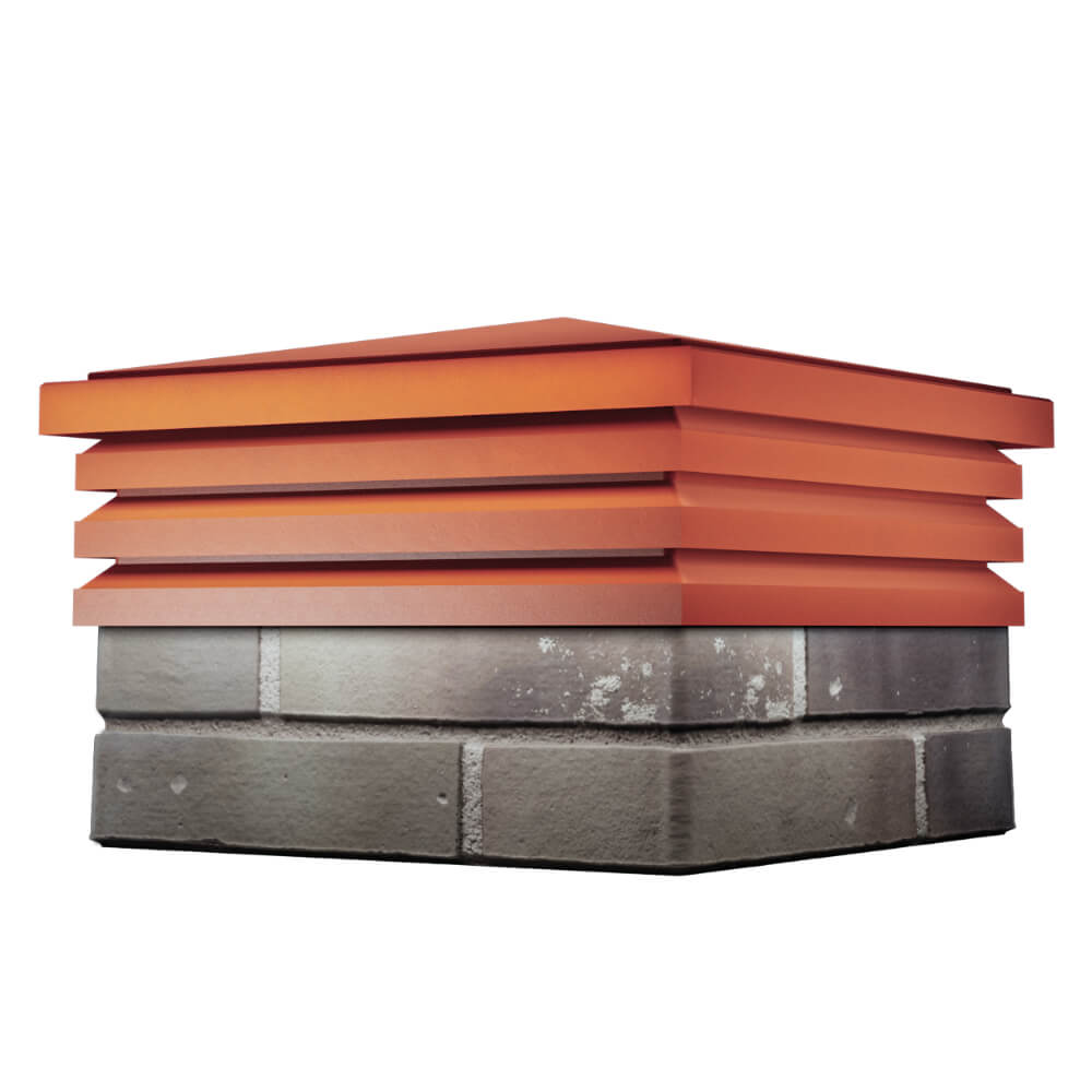 Колпак Zking Бона ХайТек Красный на столб 1.5х1.5 кирпича (385х385мм) в Новокузнецке фото