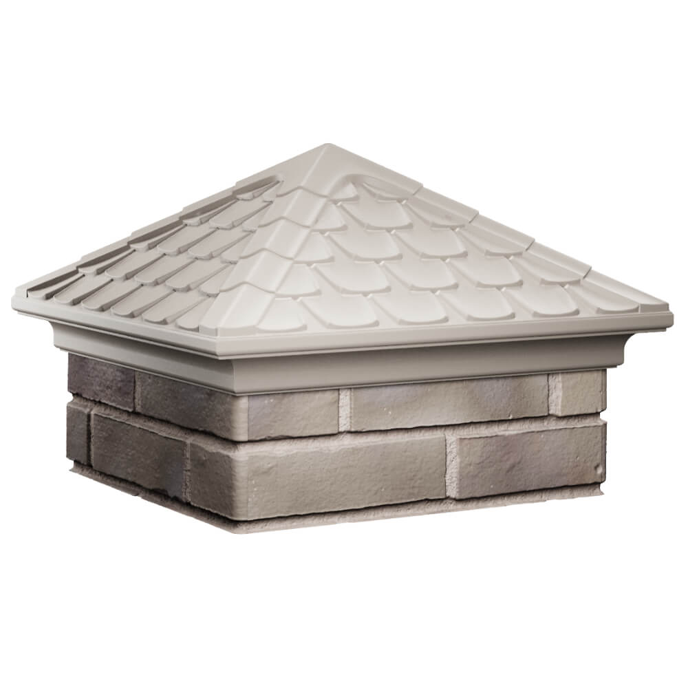 Колпак Zking Эльбрус Бежевый на столб 1.5х1.5 кирпича (385х385мм) в Новокузнецке фото