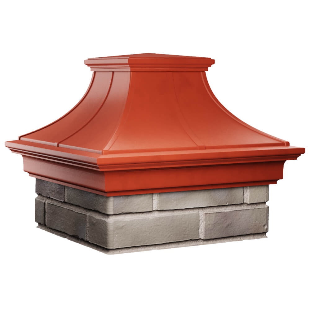 Колпак Zking Монблан Премиум Красный на столб 1.5х1.5 кирпича (385х385мм) в Новокузнецке фото