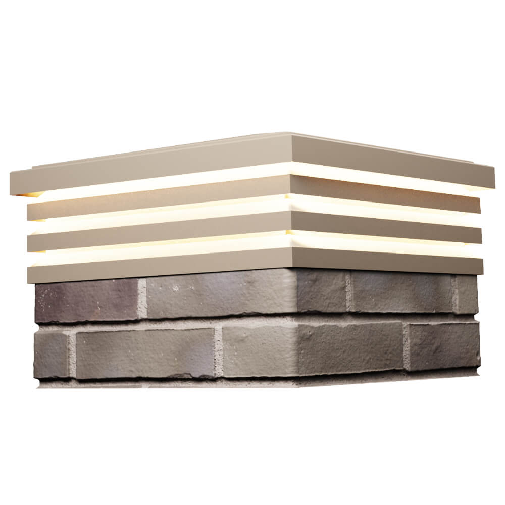 Колпак Zking Бона ХайТек Бежевый на столб 1.5х1.5 кирпича (385х385мм) с подсветкой в Новокузнецке фото