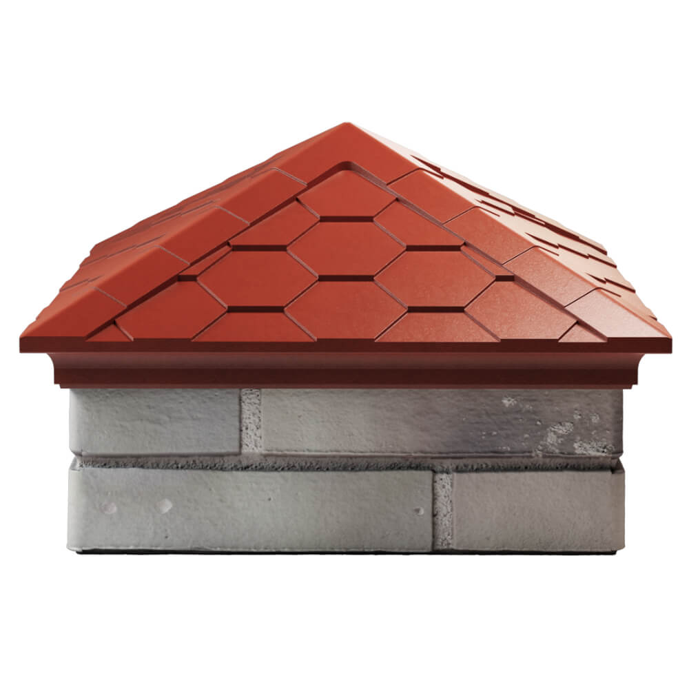 Колпак Zking Эверест Красный на столб 1.5х1.5 кирпича (390х390мм) Новокузнецк фото