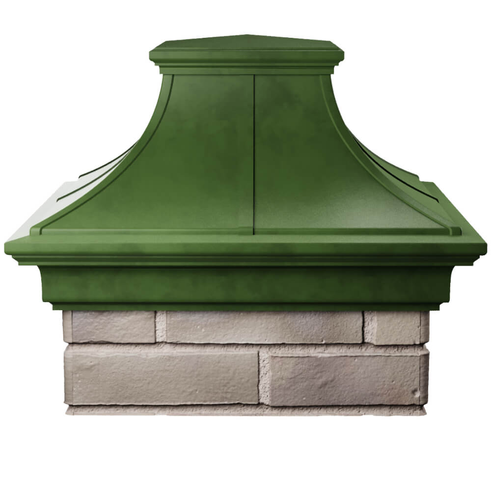 Колпак Zking Монблан Премиум Зеленый на столб 1.5х1.5 кирпича (385х385мм) Новокузнецк фото