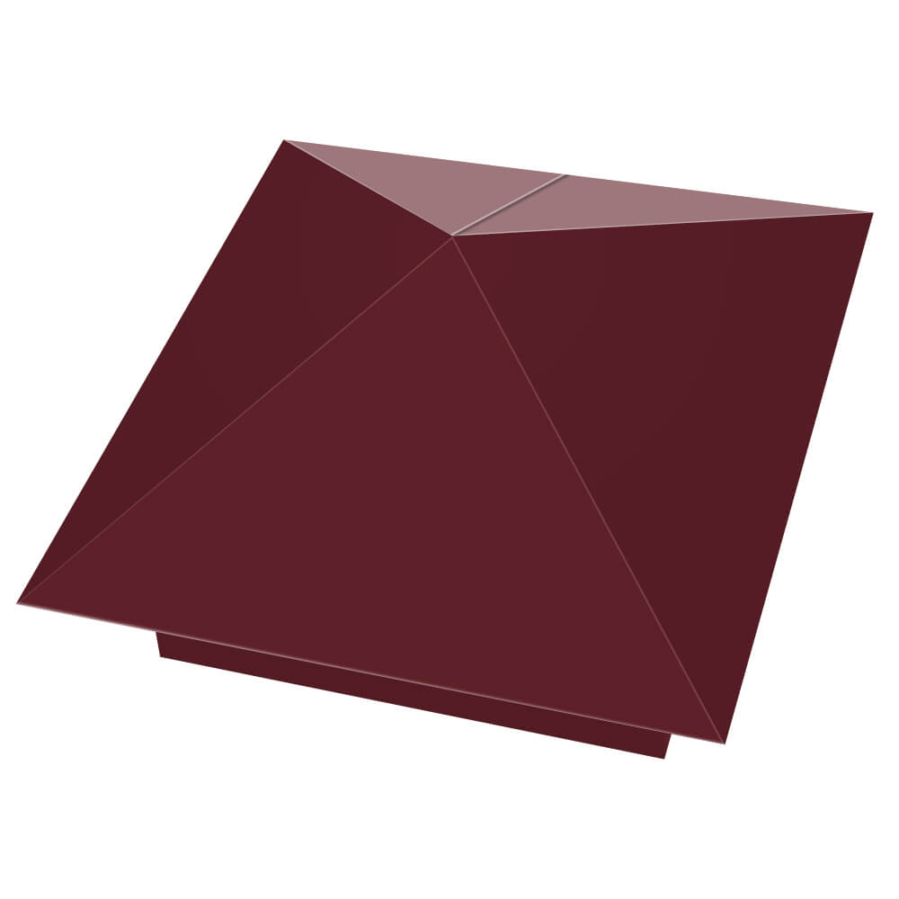 Колпак металлический 390х390мм RAL3005 Красное Вино заборный Новокузнецк фото