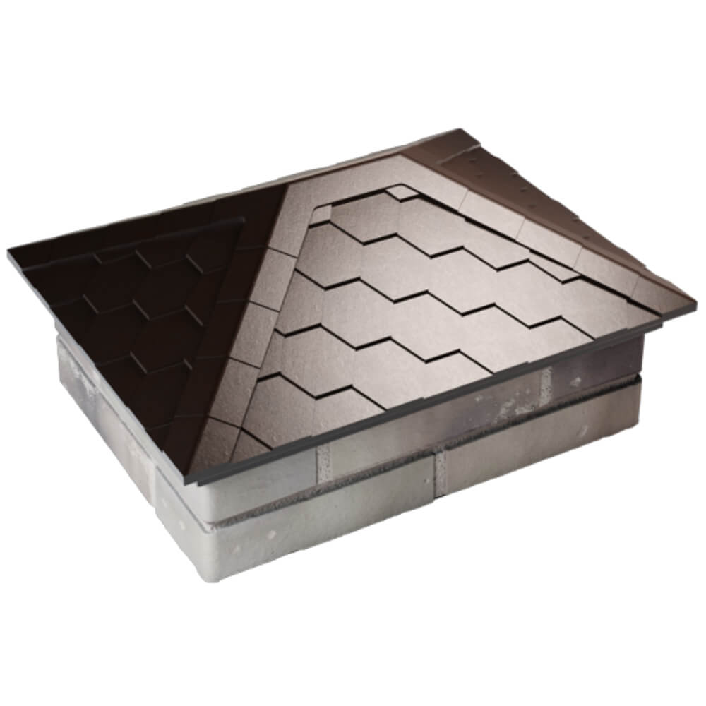 Колпак Zking Эверест Коричневый на столб 2х1.5 кирпича (520х390мм) Новокузнецк фото