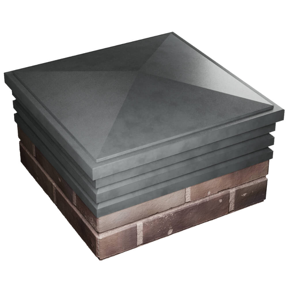 Колпак Zking Бона ХайТек Серый на столб 2х2 кирпича (513х513мм) в Новокузнецке фото