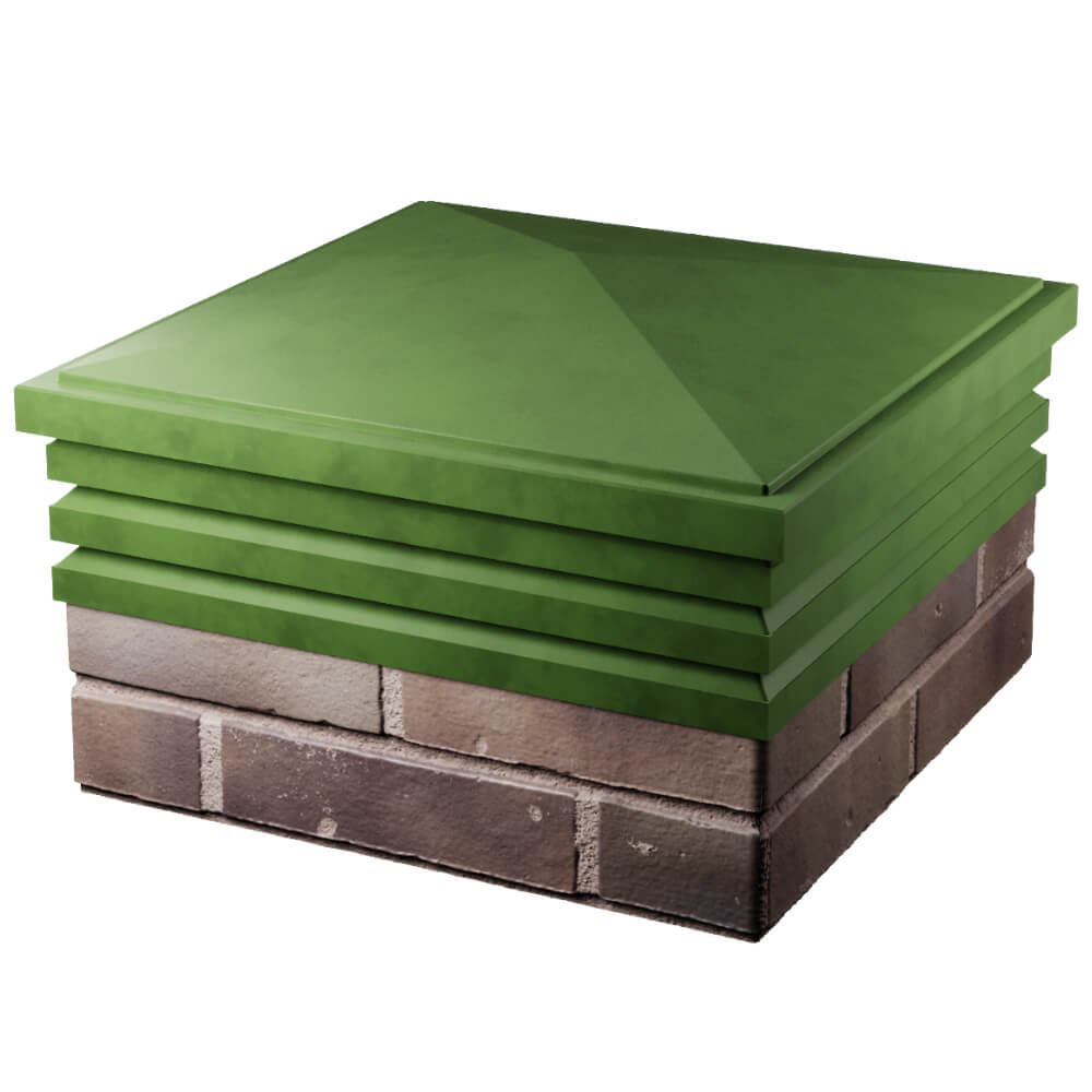 Колпак Zking Бона ХайТек Зеленый на столб 2х2 кирпича (513х513мм) в Новокузнецке фото