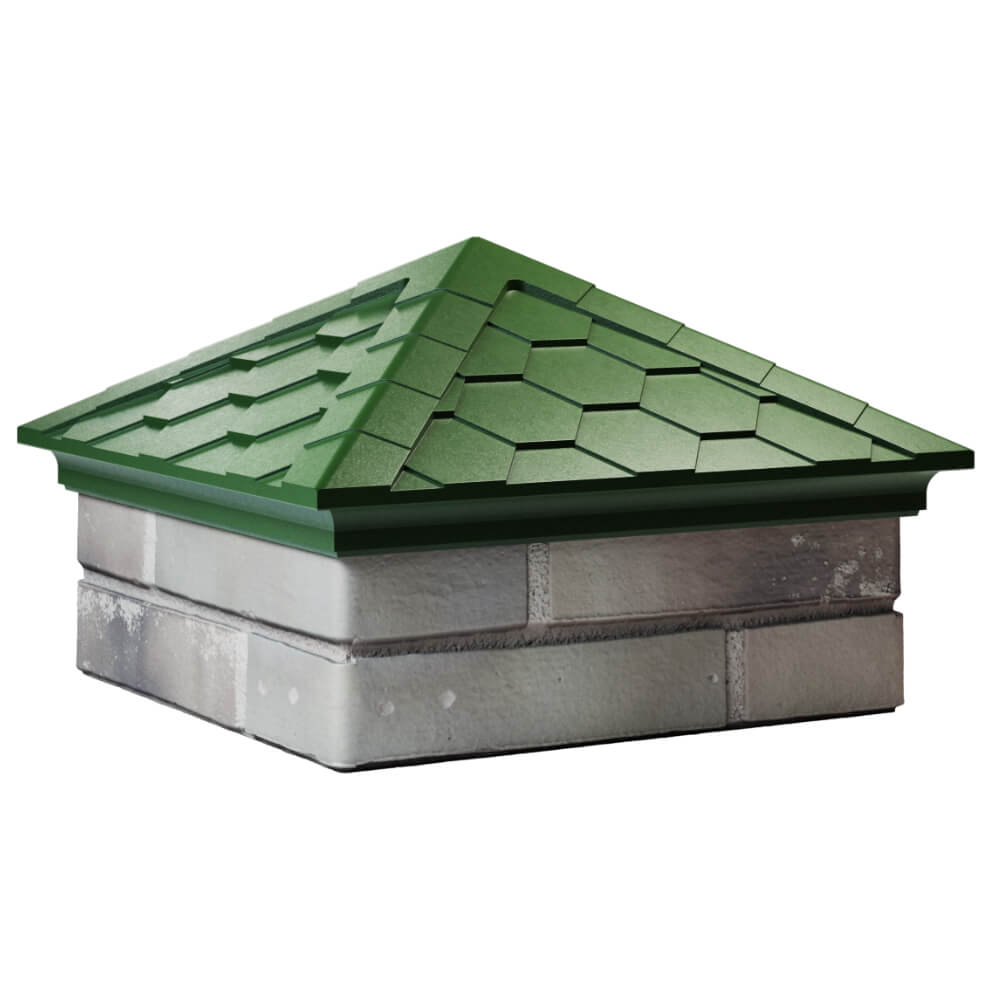 Колпак Zking Эверест Зеленый на столб 1.5х1.5 кирпича (390х390мм) в Новокузнецке фото