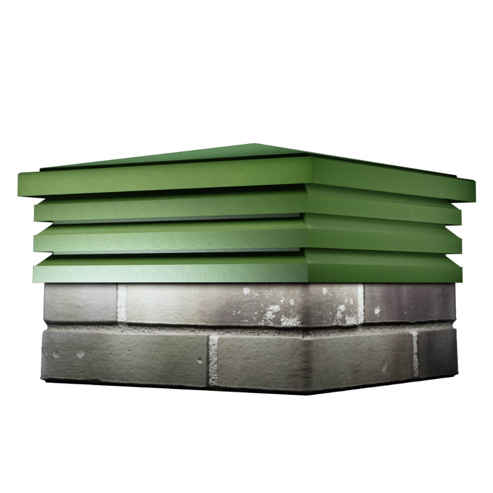 Колпак Zking Бона ХайТек Зеленый на столб 1.5х1.5 кирпича (385х385мм) в Новокузнецке фото