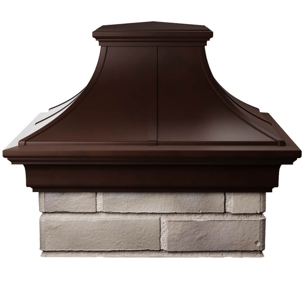 Колпак Zking Монблан Премиум Коричневый на столб 1.5х1.5 кирпича (385х385мм) Новокузнецк фото