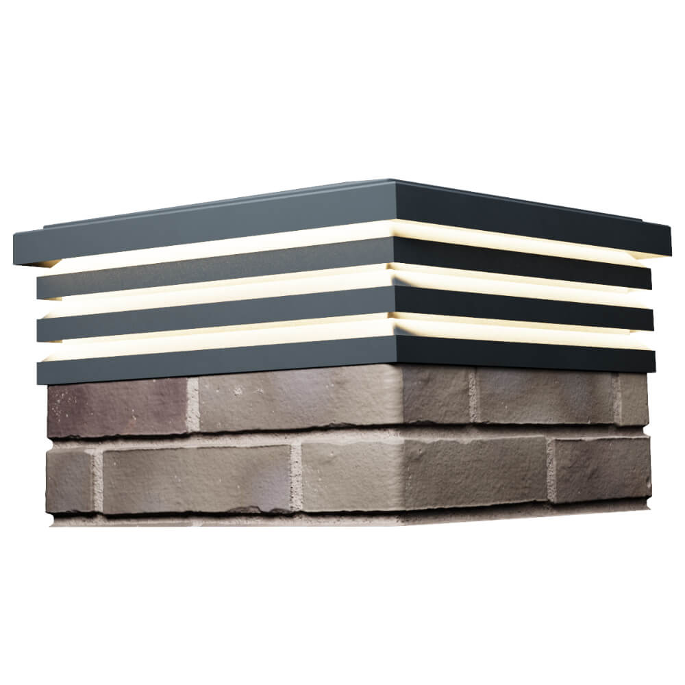 Колпак Zking Бона ХайТек Серый на столб 1.5х1.5 кирпича (385х385мм) с подсветкой в Новокузнецке фото