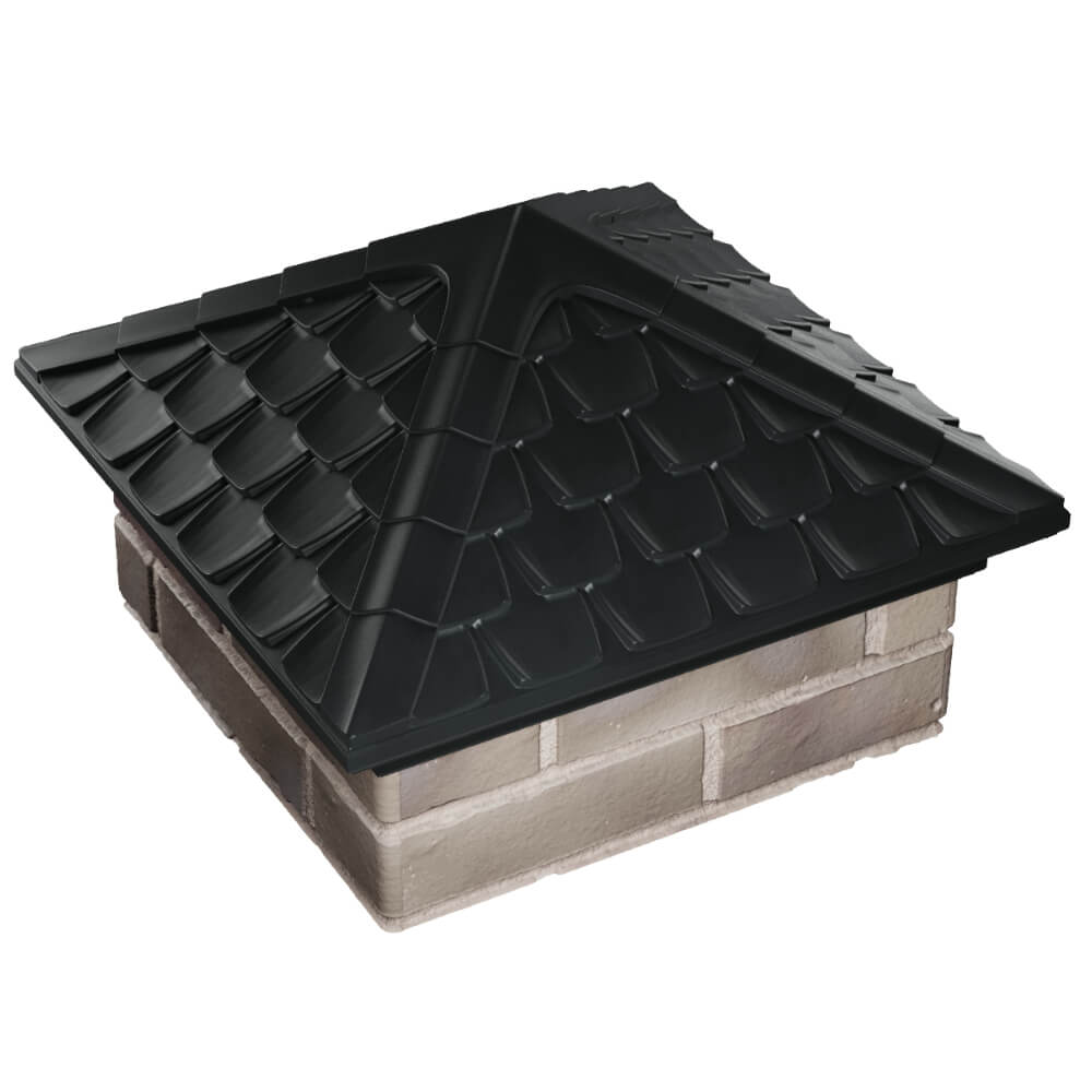 Колпак Zking Эльбрус Черный на столб 1.5х1.5 кирпича (385х385мм) в Новокузнецке фото