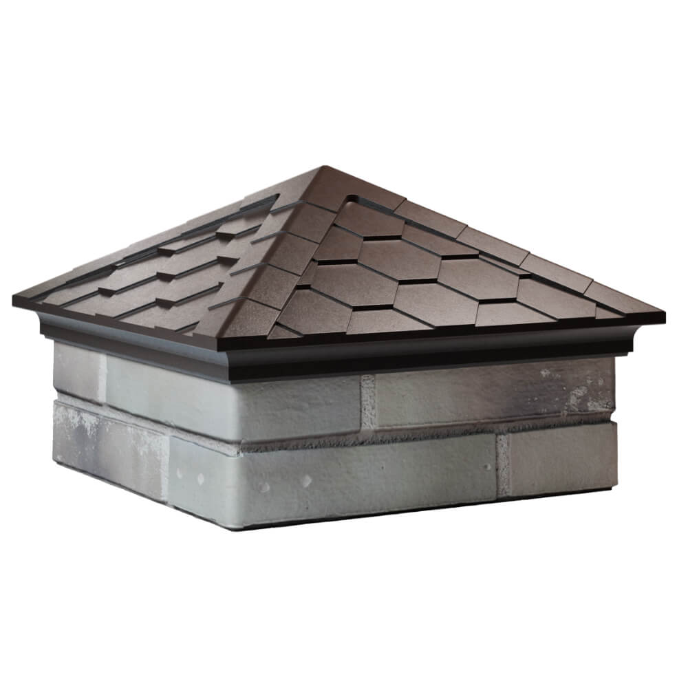 Колпак Zking Эверест Коричневый на столб 1.5х1.5 кирпича (390х390мм) в Новокузнецке фото