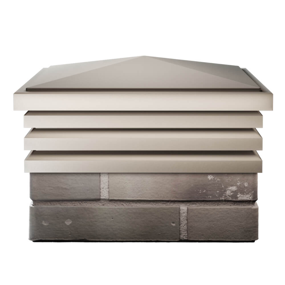 Колпак Zking Бона ХайТек Бежевый на столб 1.5х1.5 кирпича (385х385мм) Новокузнецк фото