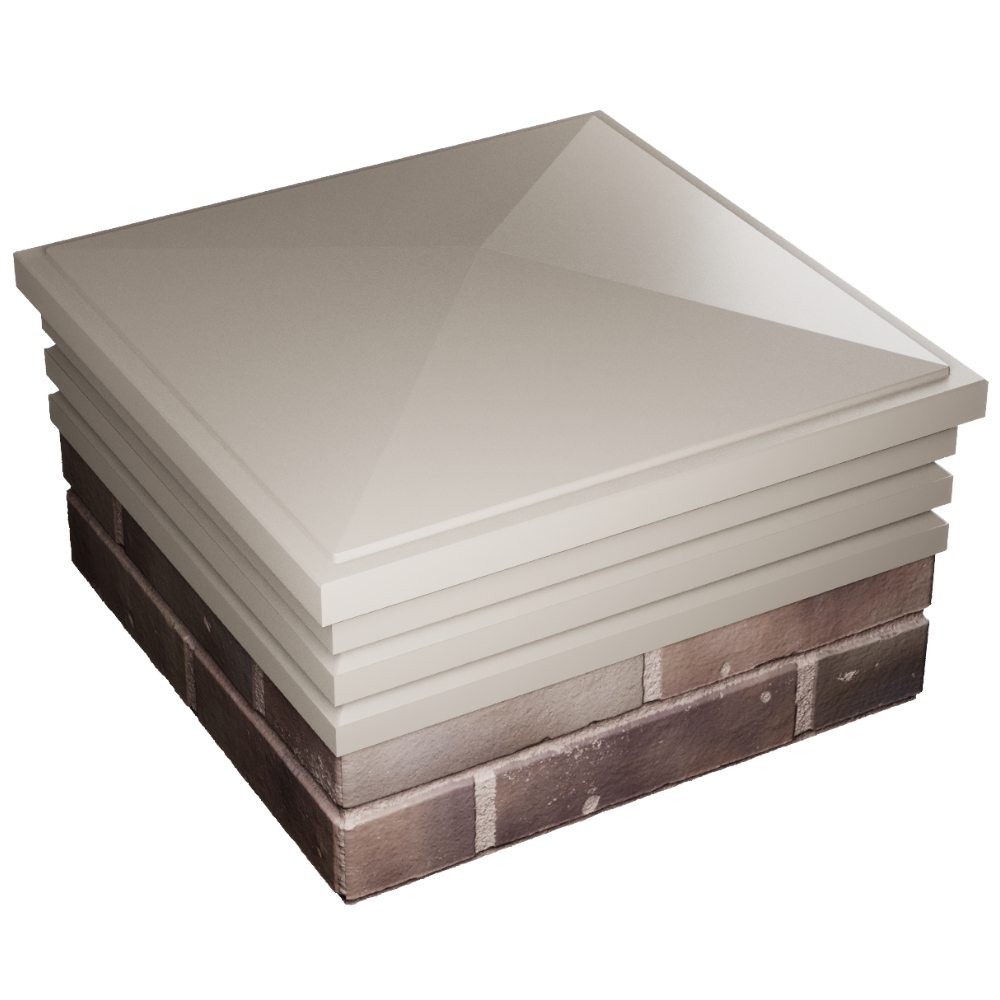 Колпак Zking Бона ХайТек Бежевый на столб 2х2 кирпича (513х513мм) в Новокузнецке фото