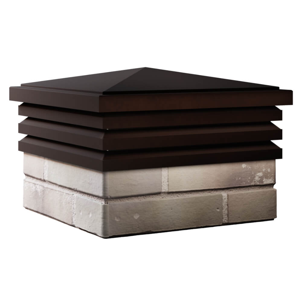 Колпак Zking Бона ХайТек Коричневый на столб 1.5х1.5 кирпича (385х385мм) в Новокузнецке фото