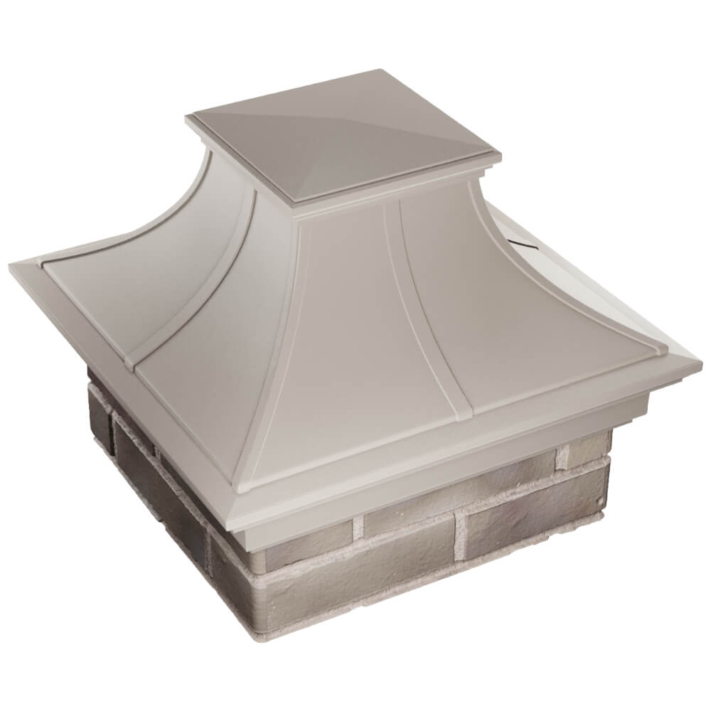 Колпак Zking Монблан Премиум Бежевый на столб 1.5х1.5 кирпича (385х385мм) в Новокузнецке фото
