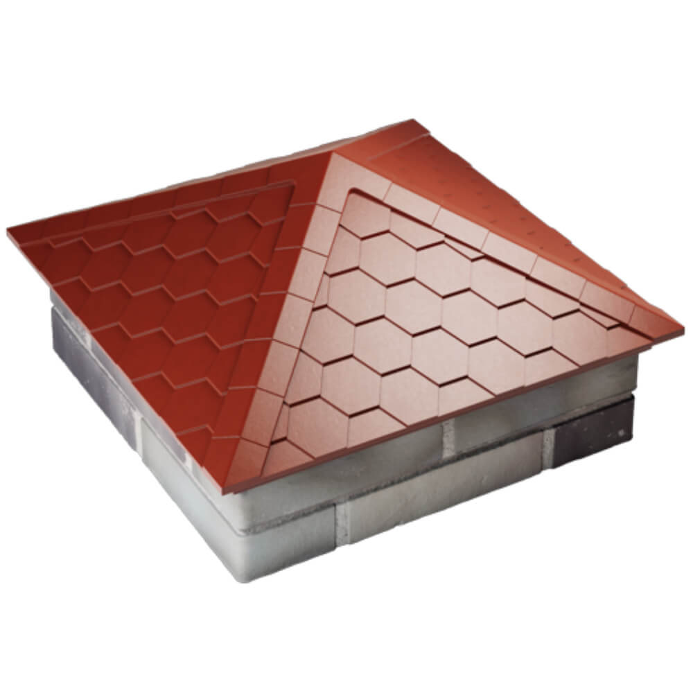 Колпак Zking Эверест Красный на столб 2х2 кирпича (535х535мм) Новокузнецк фото